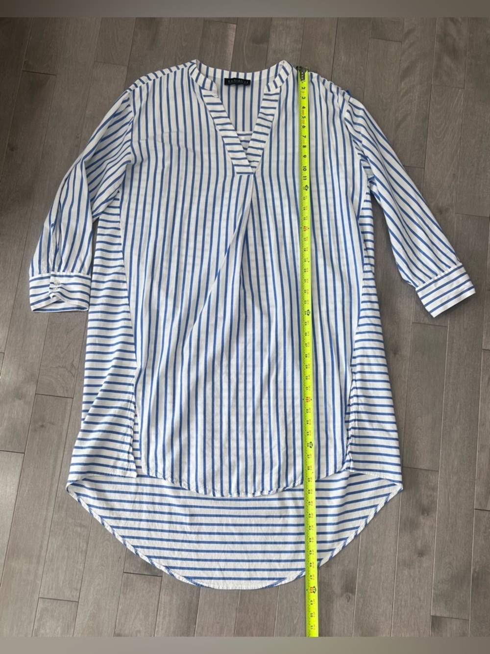 Eloquii Blue White Stripe Tunic Shirt Dress, Plus Size 18/20 - Picture 3 of 10